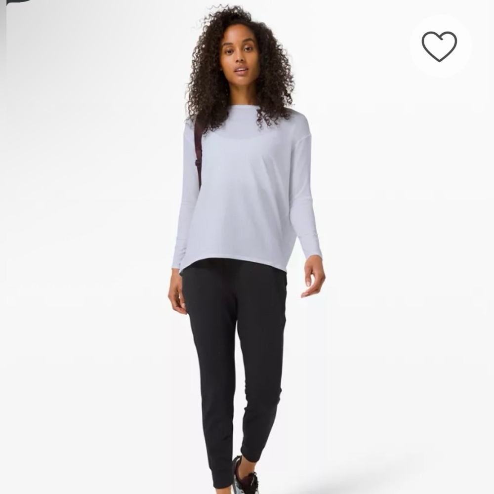 lululemon athletica LA Back In Action Long Sleeve White Speckles Tee Size 10